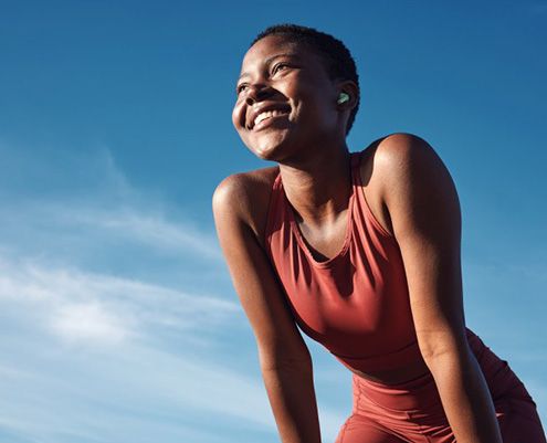 Lady smiles after exercise