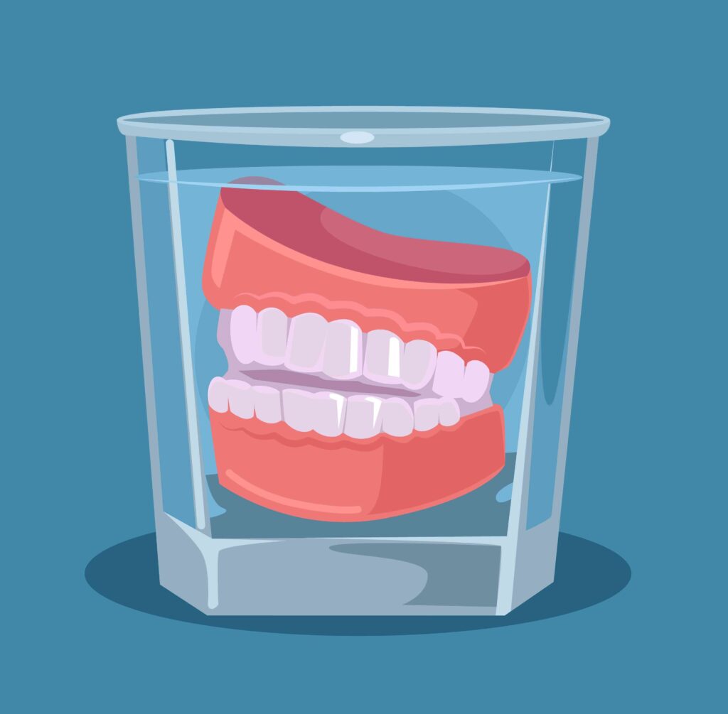 Dentures in a glass